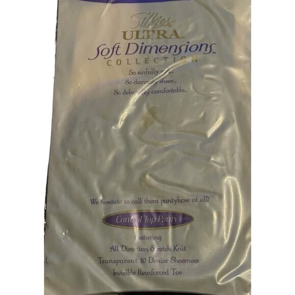 Silkies Navy Ultra Soft Dimensions Control Top Panty Hose 120306 Large Night Out - Picture 1 of 3